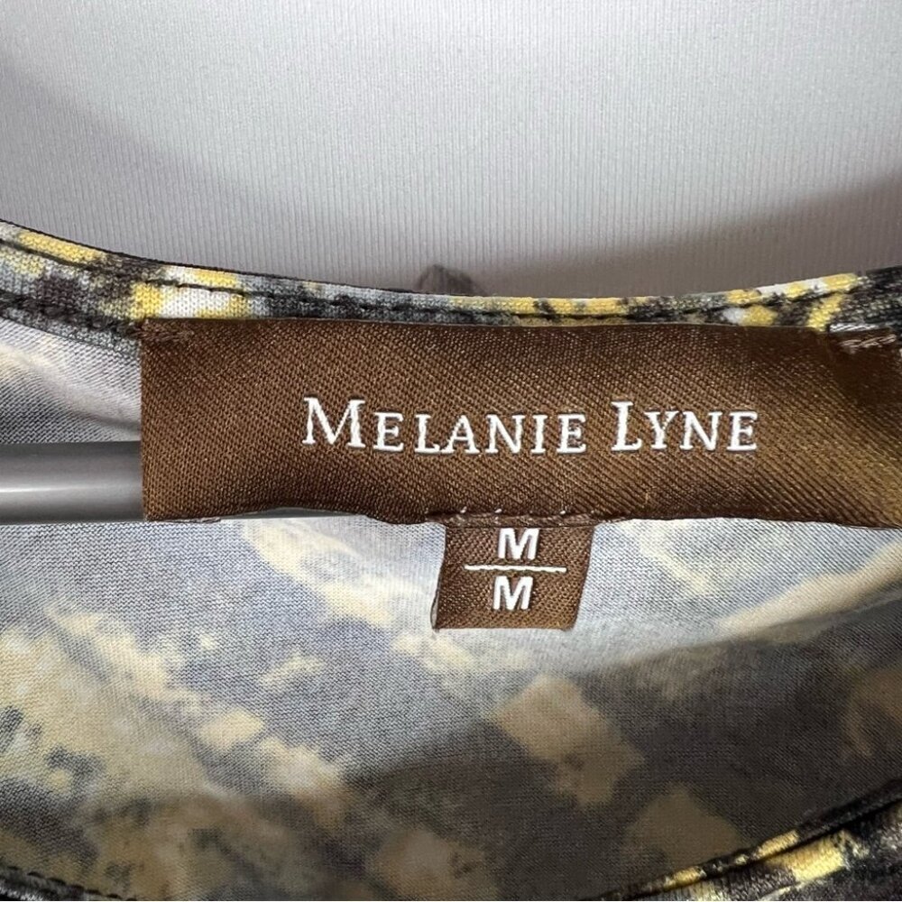 Melanie Lyne long sleeve plaid Chic Women's Blouse in Yellow and Black Pattern - Picture 7 of 10